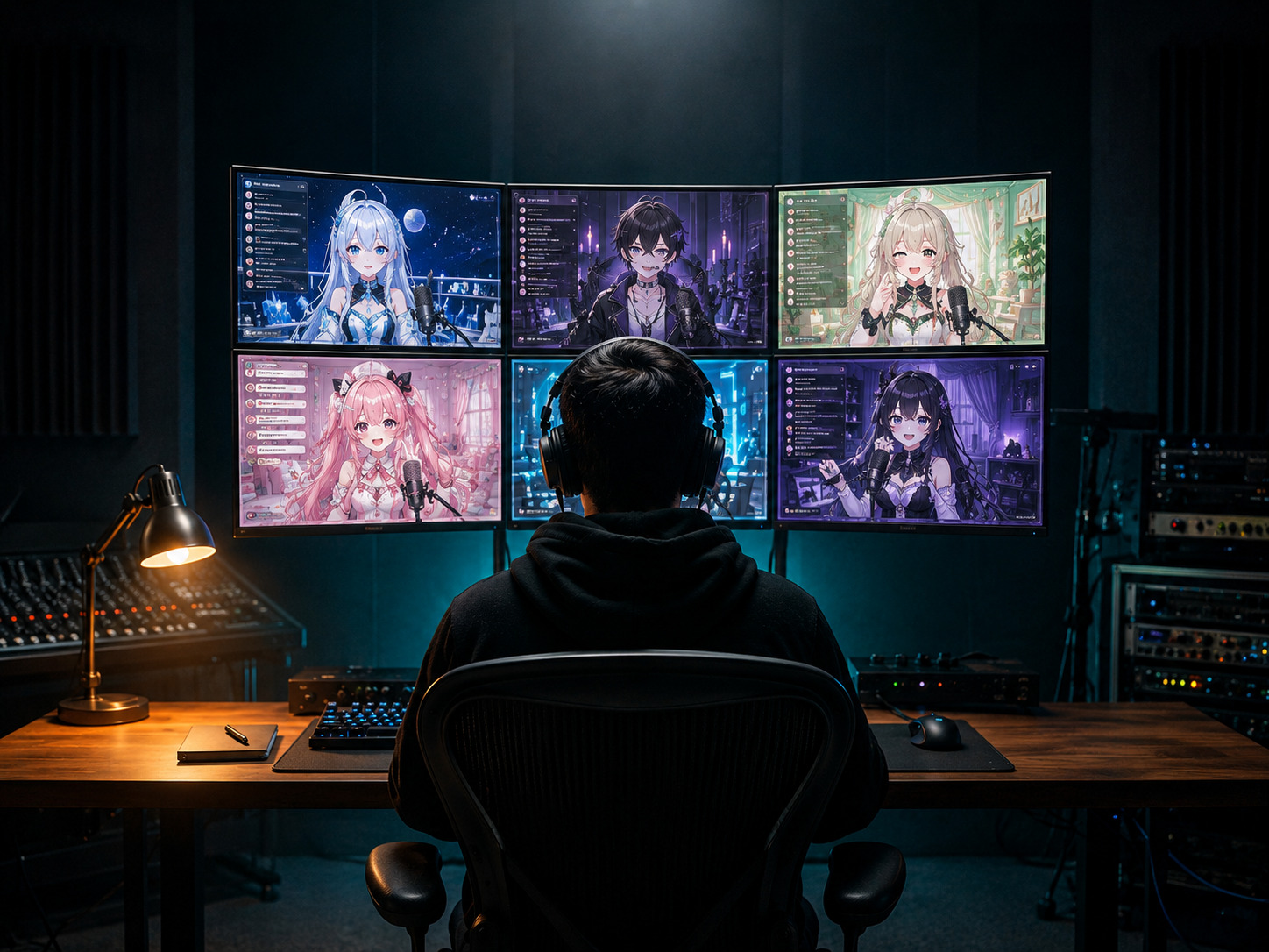 VTuber・配信の切り抜き制作のデスク